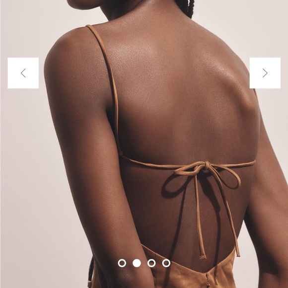 Anthropologie Maeve Drop Waist Mini Dress Brown Open Back Fit Flare Sz XS NEW - Picture 13 of 14